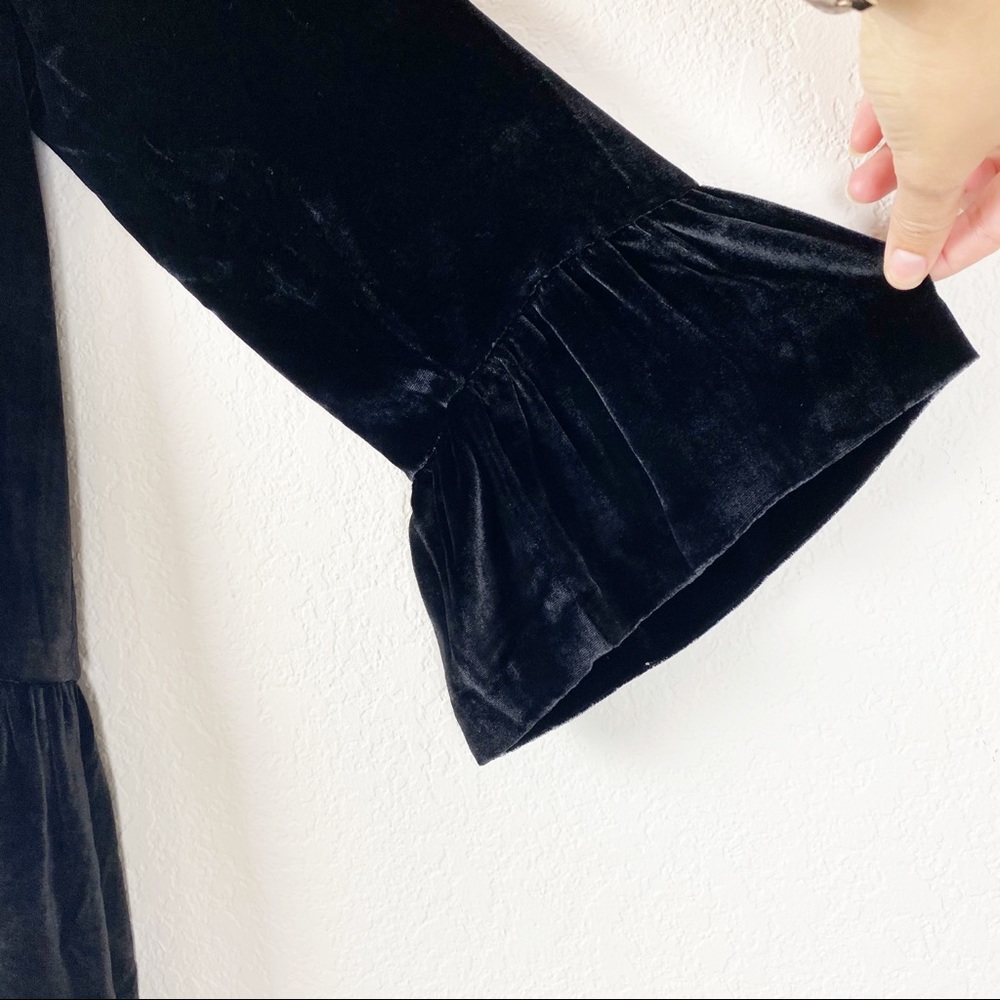 Madewell black velvet drop waist bell dress P - Picture 9 of 11